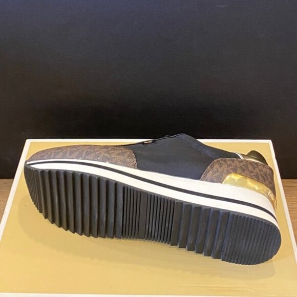 Michael Kors Monique MK Logo Signature Brown Trainer Sneakers Shoes Flats NEW - Picture 5 of 5